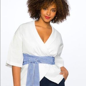 Wrap Top with Striped Belt